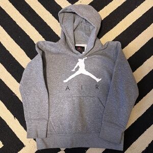 Big Boys Nike Air Jordan Gray Hoodie Hoodie Fleece Size S